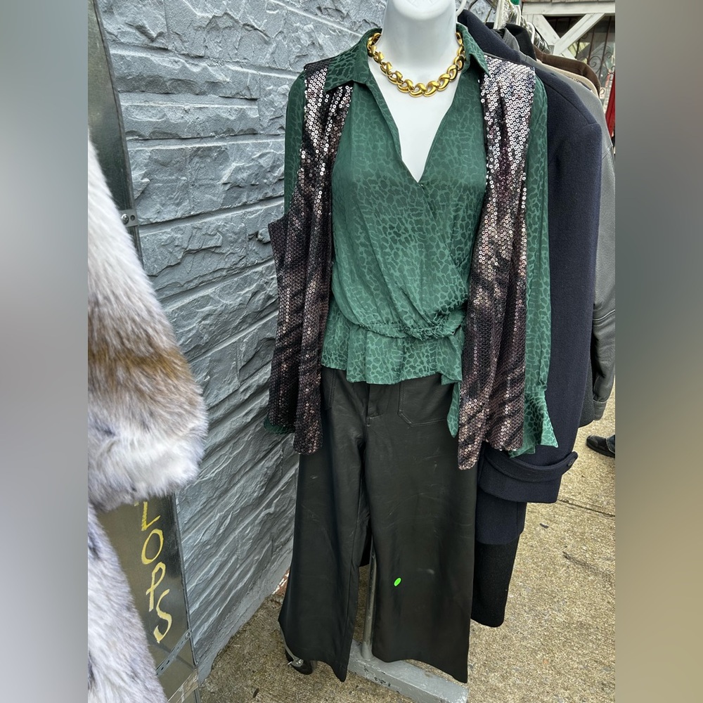 Black Anthropologie Pants & Chico Sequin Vest (Green Shirt NO LONGER AVAILABLE)